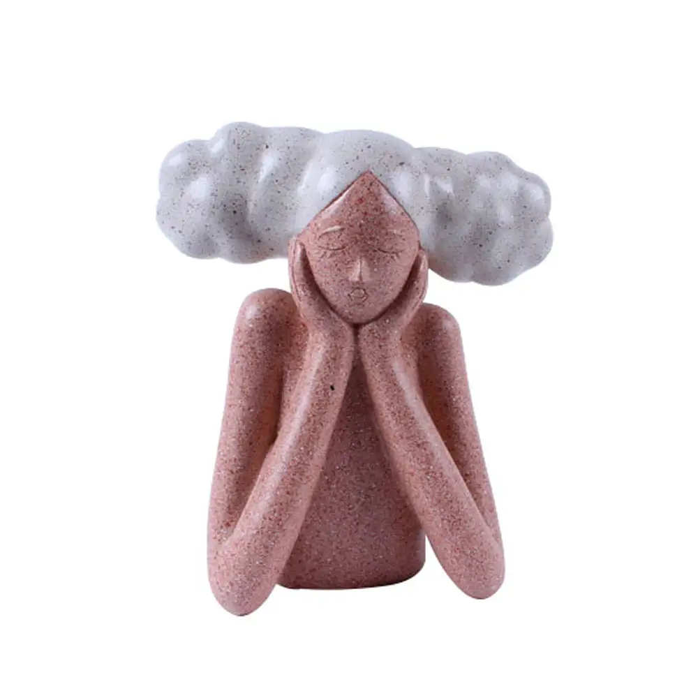 LIBERTA CHEVEU PINK 3 ΔΙΑΚΟΣΜΗΤΙΚΗ ΦΙΓΟΥΡΑ 19x10x21cm POLYRESIN TERRACOTTA ΓΚΡΙ