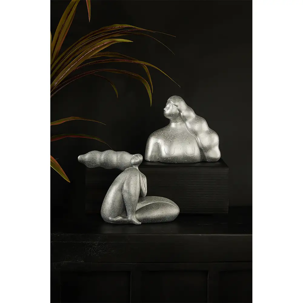 LIBERTA CHEVEU SILVER 2 ΔΙΑΚΟΣΜΗΤΙΚΗ ΦΙΓΟΥΡΑ 24x10x17cm POLYRESIN ΑΣΗΜΙ