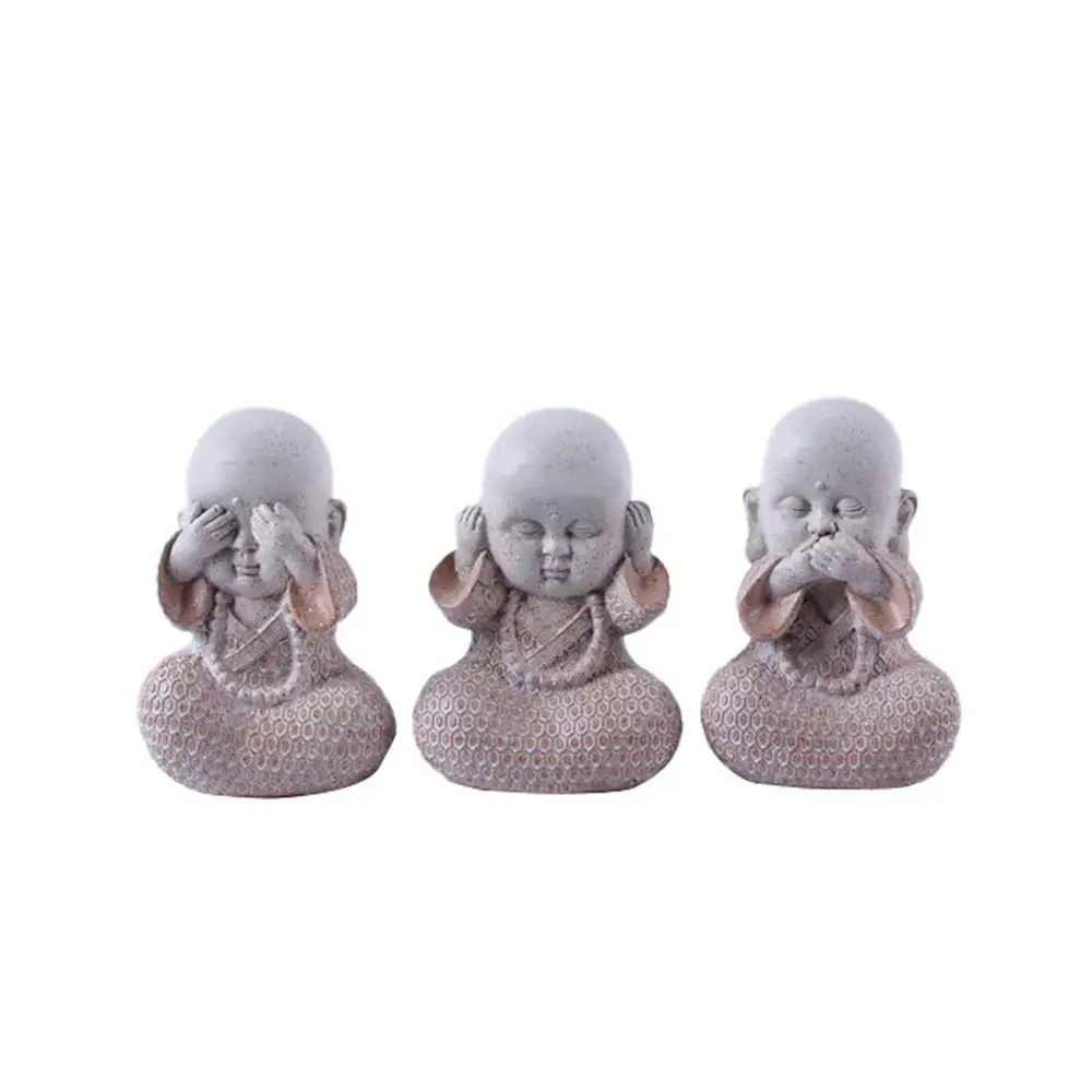 LIBERTA BULU ΔΙΑΚΟΣΜΗΤΙΚΟ ΒΟΥΔΑΣ SET 3ΤΜΧ 10x8x13cm POLYRESIN TERRACOTTA ΓΚΡΙ