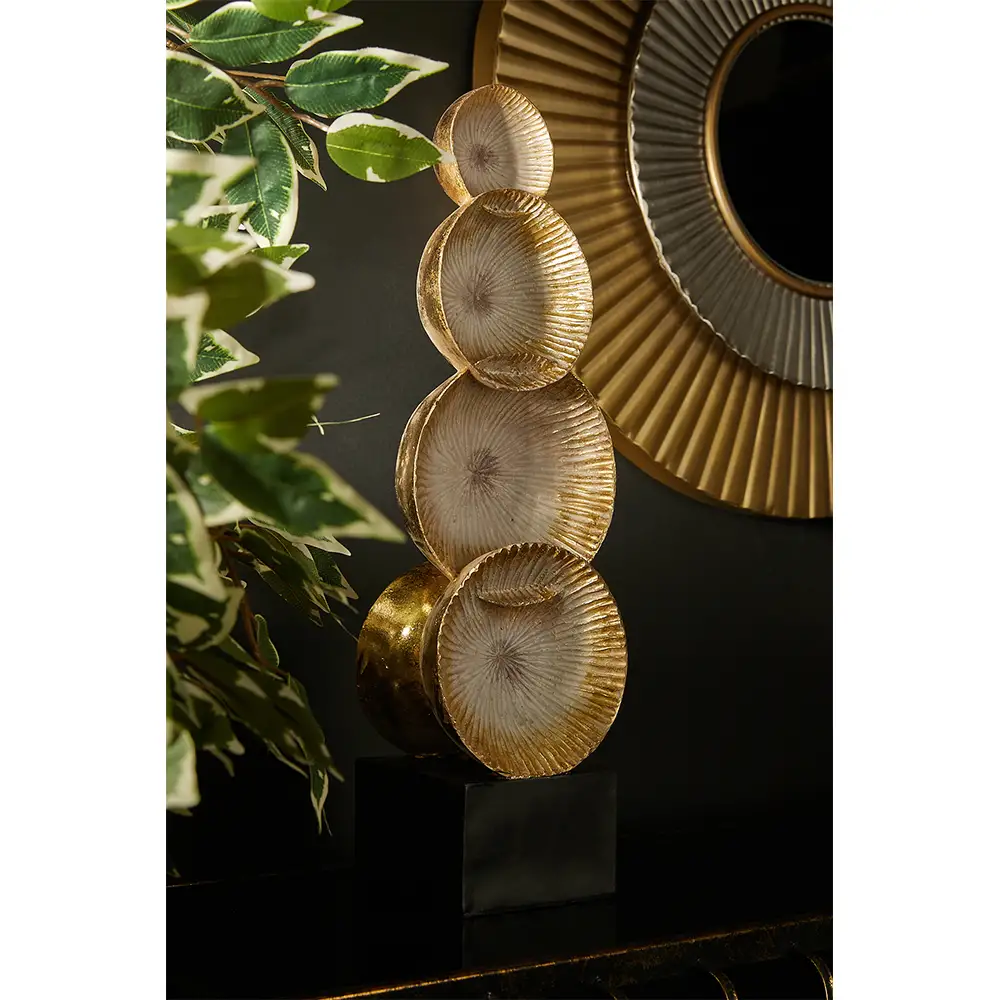 LIBERTA KESA ΔΙΑΚΟΣΜΗΤΙΚΟ TOTEM 16x12x49cm POLYRESIN ΧΡΥΣΟ ΜΑΥΡΟ