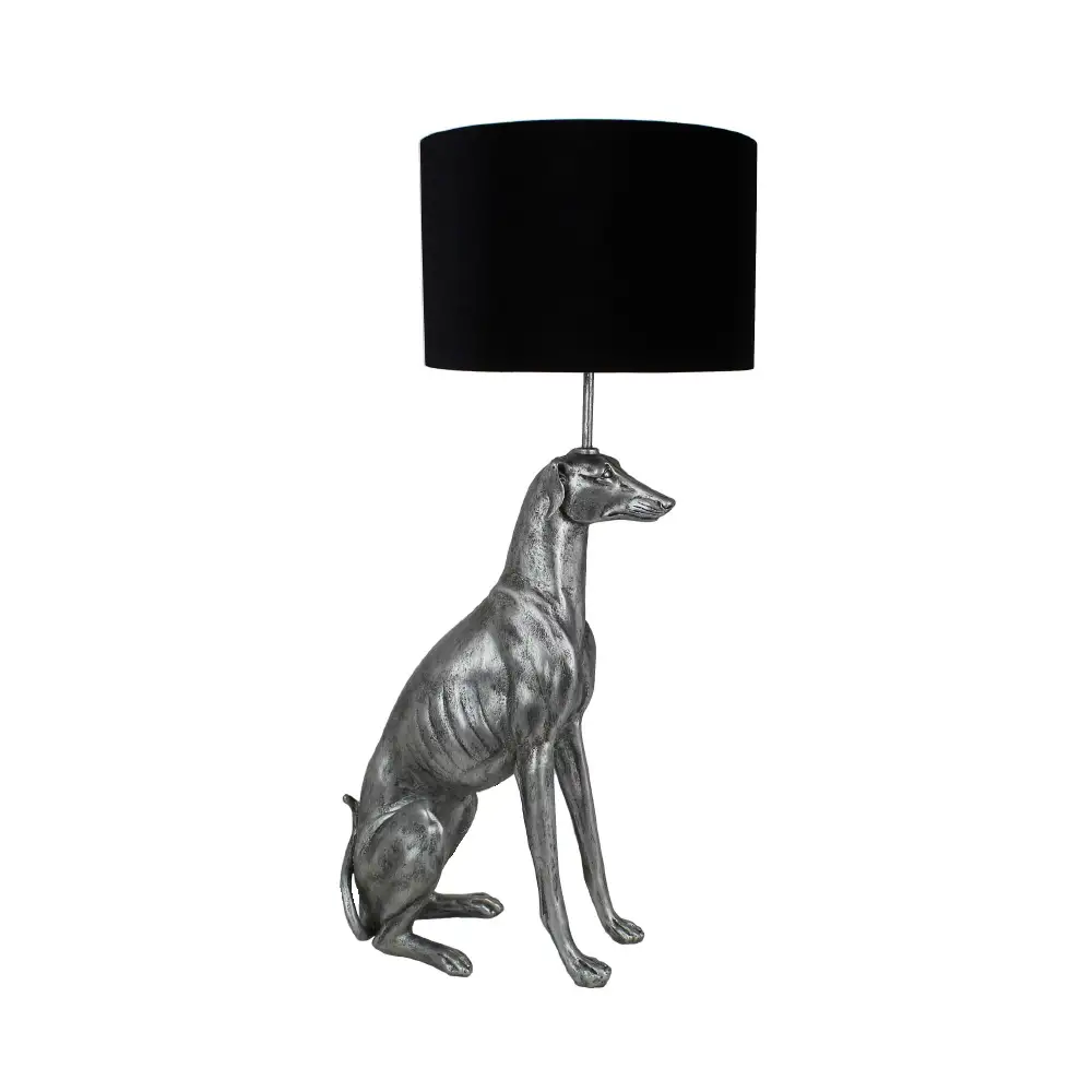 LIBERTA CAO ΦΩΤΙΣΤΙΚΟ ΕΠΙΤΡΑΠΕΖΙΟ 42x30x80cm POLYRESIN ΑΣΗΜΙ ΜΑΥΡΟ ΥΦΑΣΜΑ