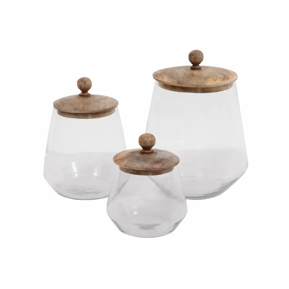 LIBERTA LYRE ΔΟΧΕΙΟ ΑΠΟΘΗΚΕΥΣΗΣ ΜΕ ΚΑΠΑΚΙ 14x14x20cm ΓΥΑΛΙ ΦΥΣΙΚΟ ΔΙΑΦΑΝΟ ΞΥΛΟ