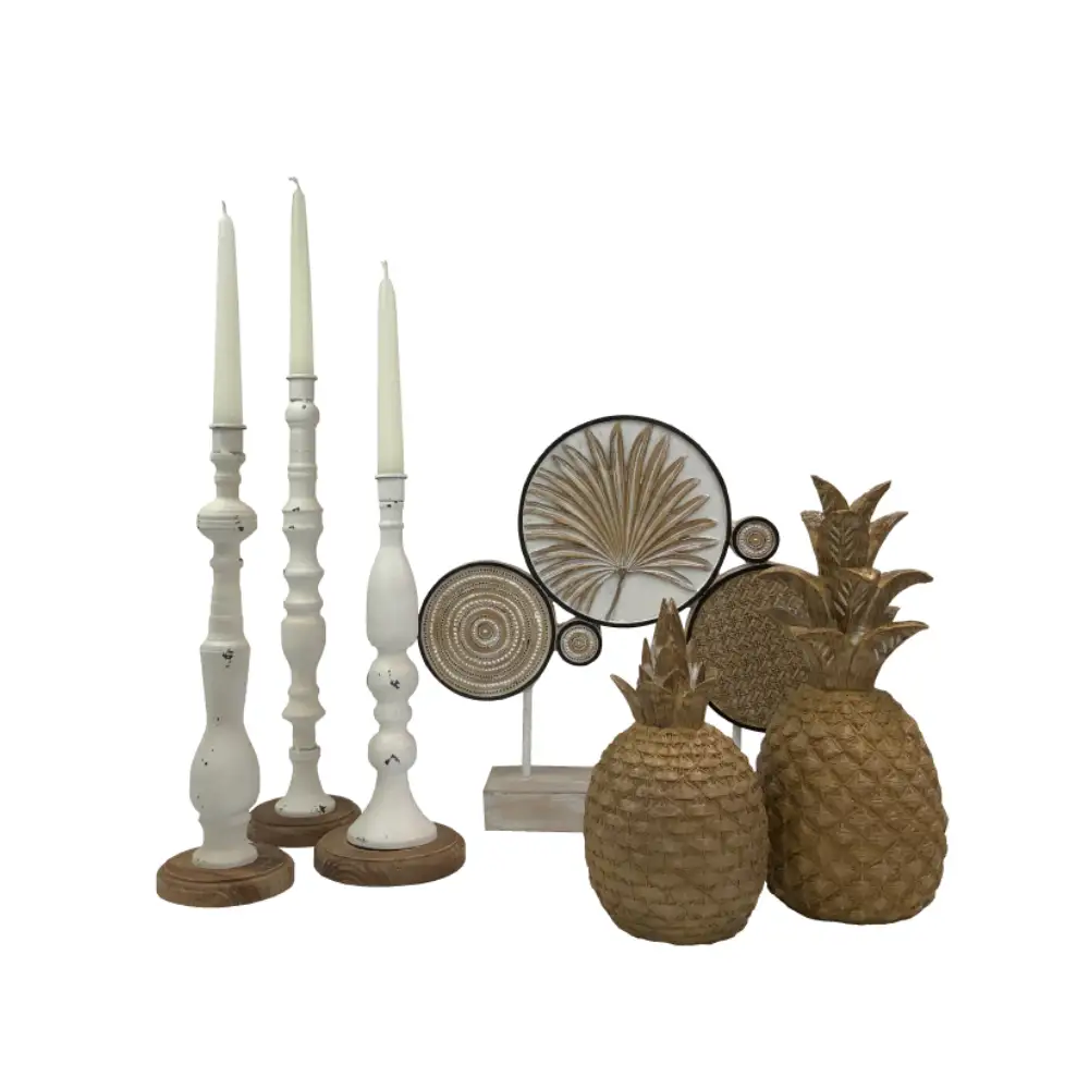 LIBERTA LA POUPEE ΚΗΡΟΠΗΓΙΟ SET 3ΤΜΧ 11x11x45cm ΜΕΤΑΛΛΟ ΛΕΥΚΟ ΦΥΣΙΚΟ ΞΥΛΟ