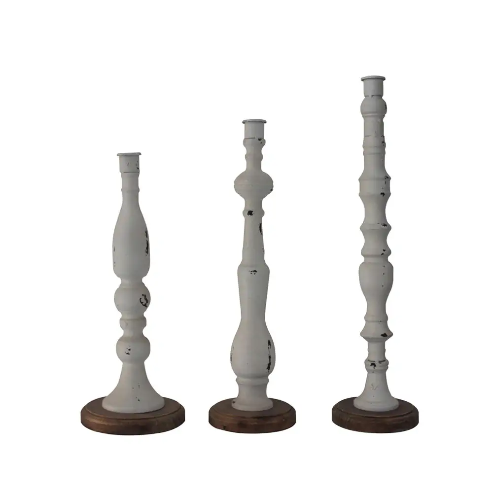 LIBERTA LA POUPEE ΚΗΡΟΠΗΓΙΟ SET 3ΤΜΧ 11x11x45cm ΜΕΤΑΛΛΟ ΛΕΥΚΟ ΦΥΣΙΚΟ ΞΥΛΟ