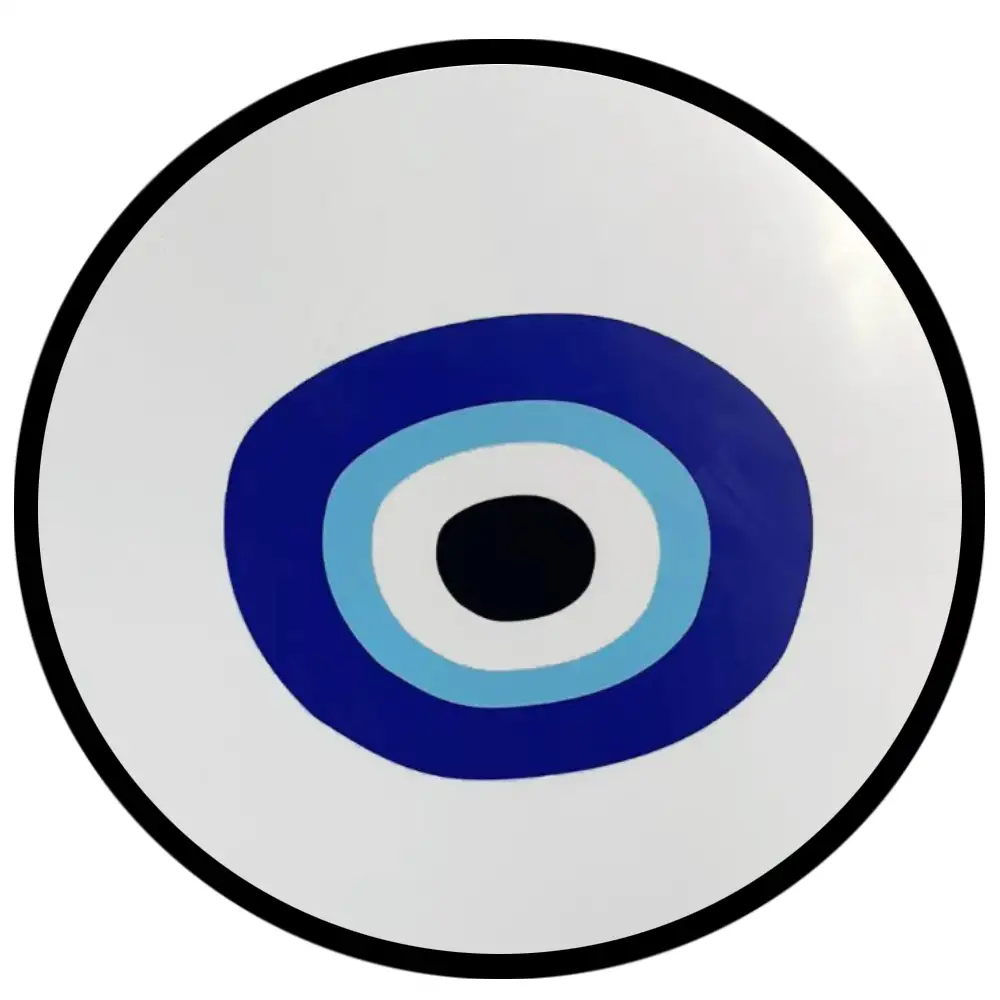 LIBERTA BLUE EYES ΔΙΣΚΟΣ ΔΙΑΚΟΣΜΗΣΗΣ 40x40x4cm MDF ΛΕΥΚΟ ΜΠΛΕ ΜΑΥΡΟ