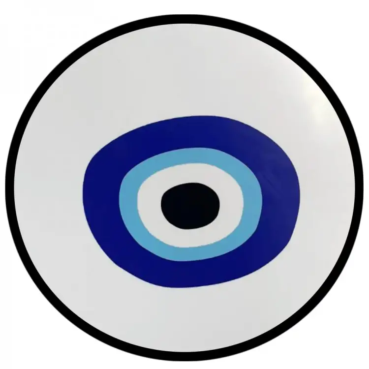 LIBERTA BLUE EYES ΔΙΣΚΟΣ ΔΙΑΚΟΣΜΗΣΗΣ 40x40x4cm MDF ΛΕΥΚΟ ΜΠΛΕ ΜΑΥΡΟ