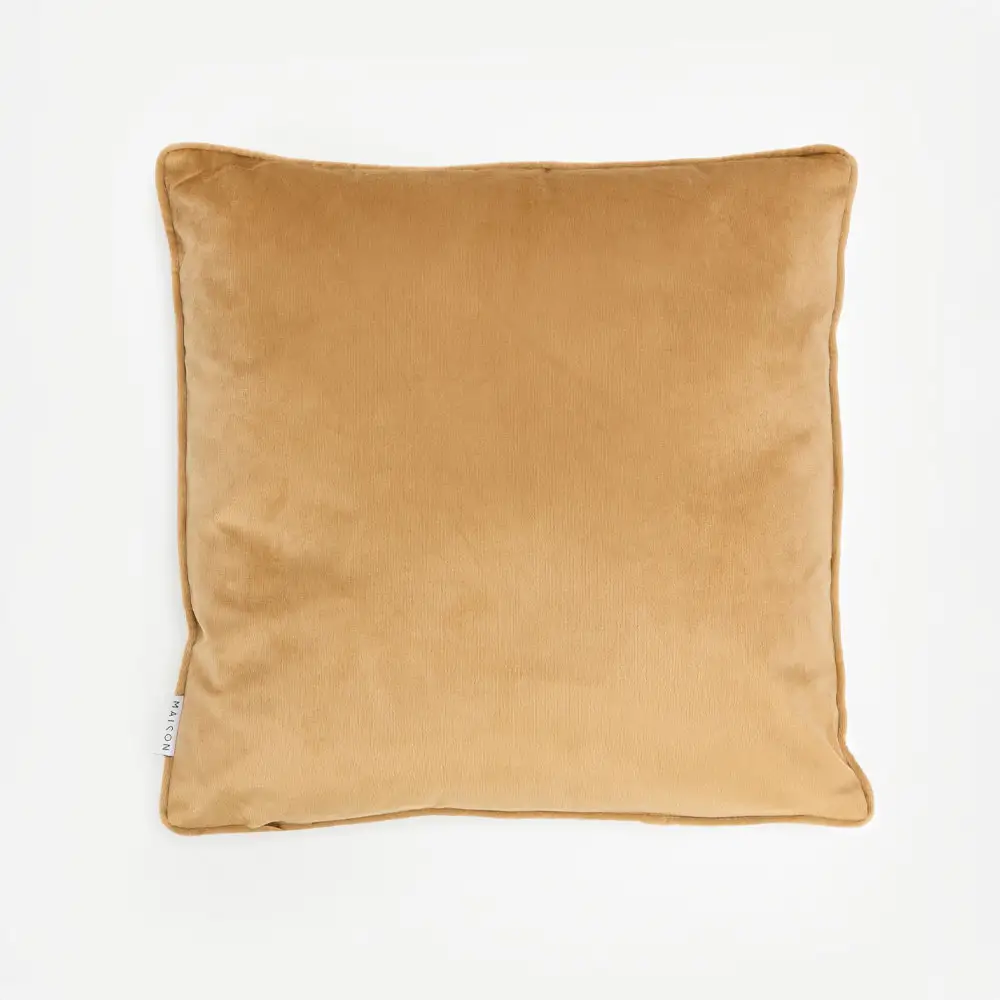 LIBERTA FAMA ΔΙΑΚΟΣΜΗΤΙΚΟ ΜΑΞΙΛΑΡΙ 45x45cm ΒΕΛΟΥΔΟ CARAMEL ΧΡΥΣΟ