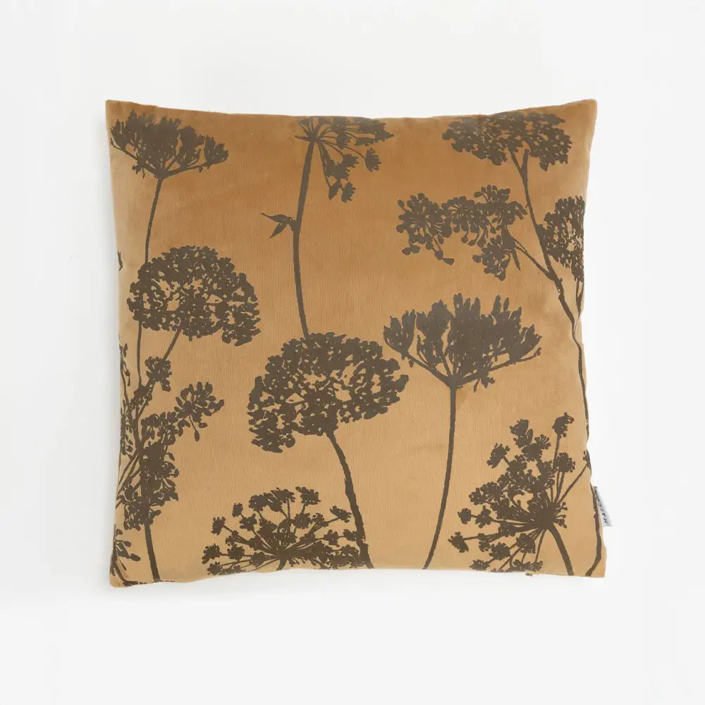 LIBERTA PEONY ΔΙΑΚΟΣΜΗΤΙΚΟ ΜΑΞΙΛΑΡΙ 45x45cm ΒΕΛΟΥΔΟ ΜΕΛΙ ΚΑΦΕ