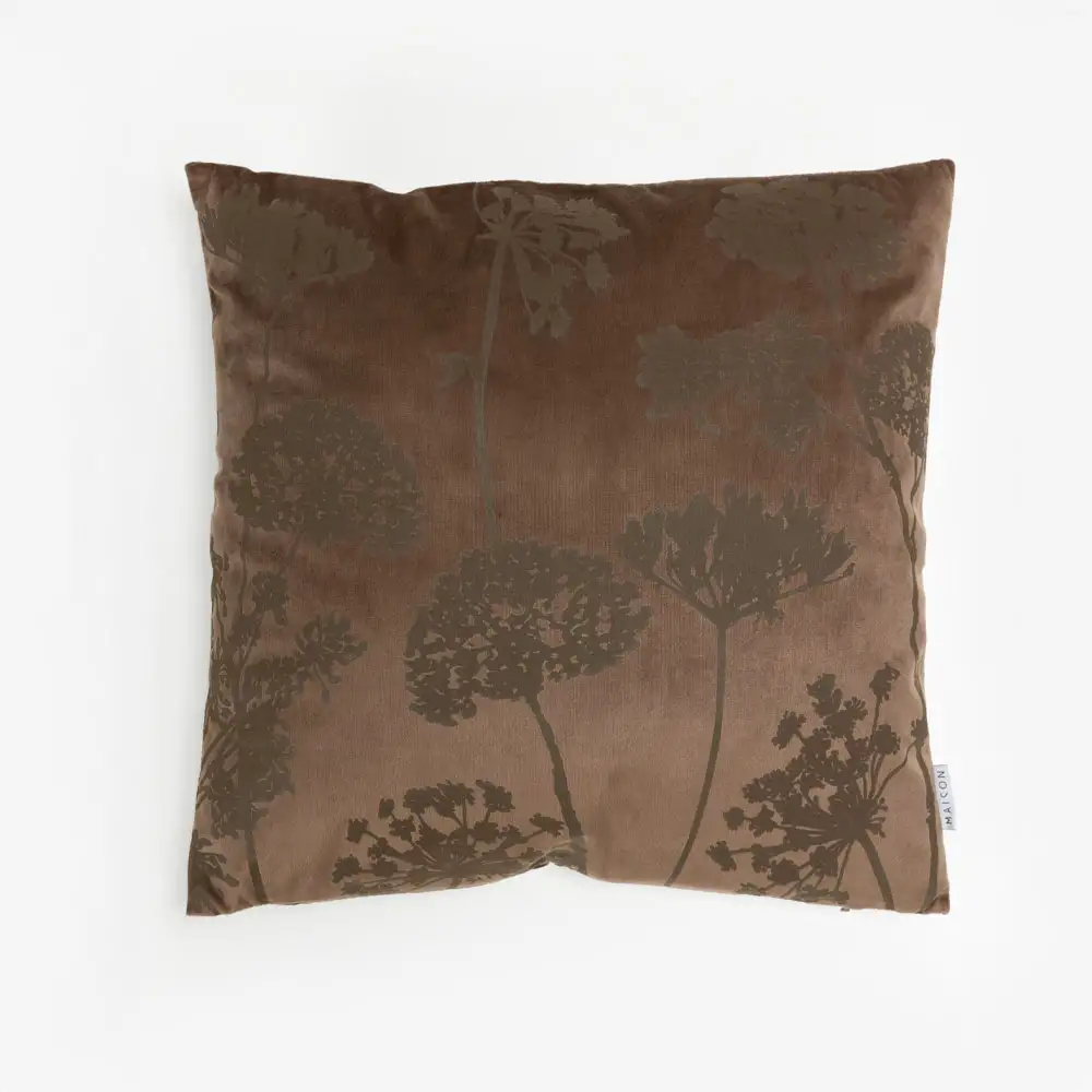 LIBERTA PEONY ΔΙΑΚΟΣΜΗΤΙΚΟ ΜΑΞΙΛΑΡΙ 45x45cm ΒΕΛΟΥΔΟ ΚΑΦΕ