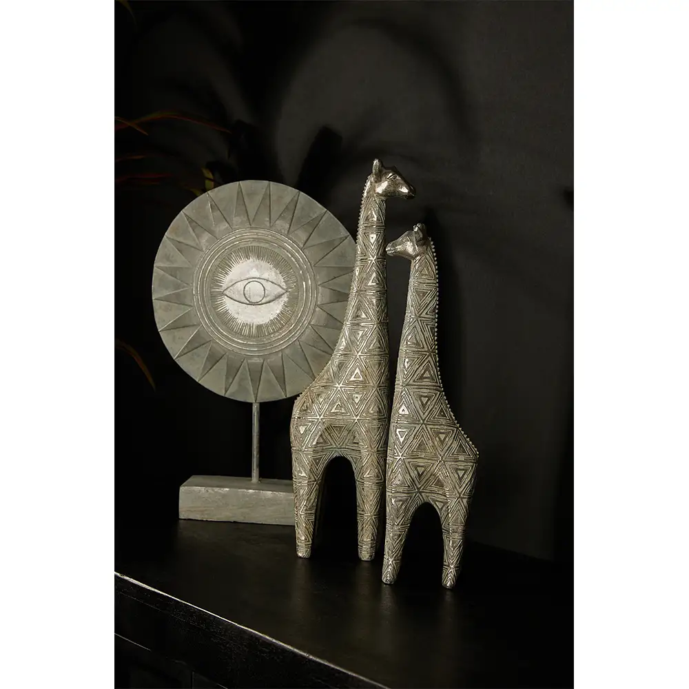 LIBERTA NIGERIA ΔΙΑΚΟΣΜΗΤΙΚΟ TOTEM 26x8x40cm POLYRESIN ΑΣΗΜΙ ΛΕΥΚΟ ΑΝΤΙΚΕ