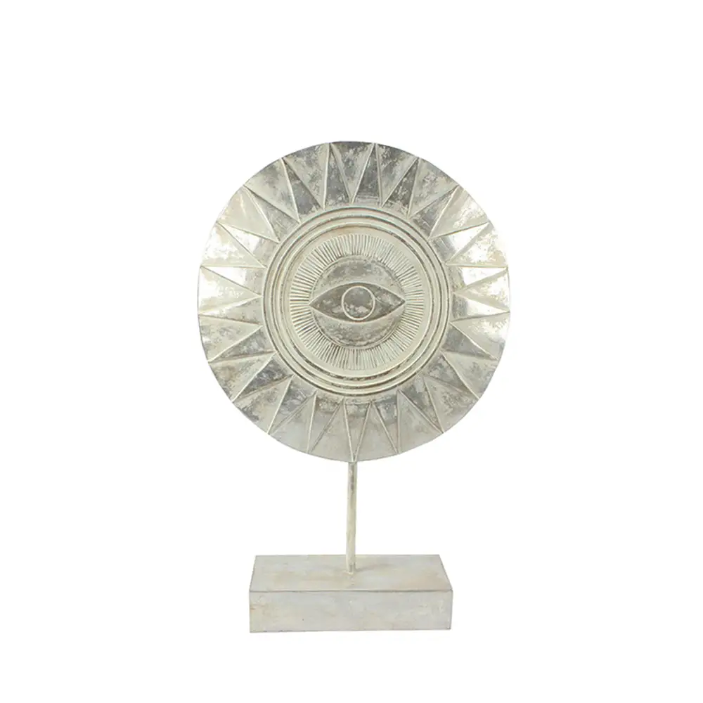 LIBERTA NIGERIA ΔΙΑΚΟΣΜΗΤΙΚΟ TOTEM 26x8x40cm POLYRESIN ΑΣΗΜΙ ΛΕΥΚΟ ΑΝΤΙΚΕ