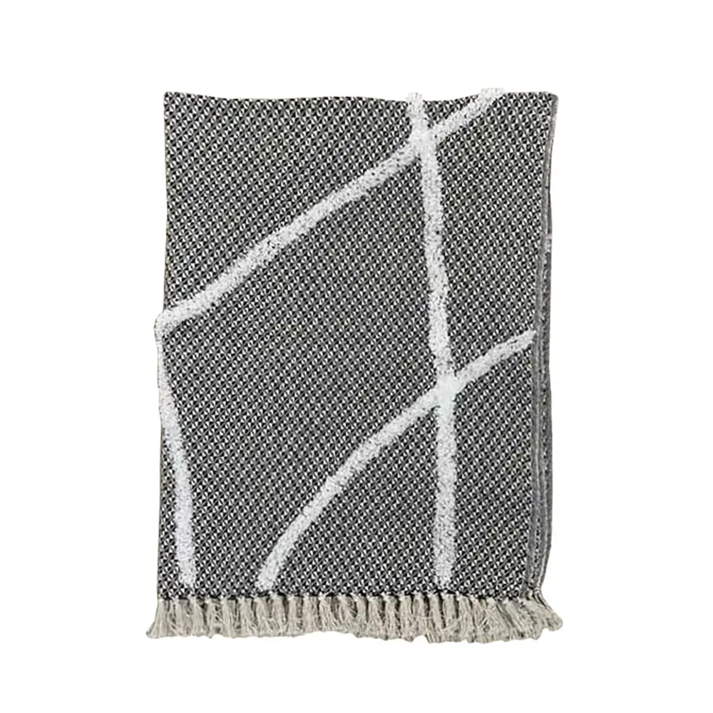 LIBERTA SAGA ΡΙΧΤΑΡΙ ΔΙΑΚΟΣΜΗΤΙΚΟ 130x170cm ΒΑΜΒΑΚΙ ΛΕΥΚΟ ΜΑΥΡΟ POLYESTER