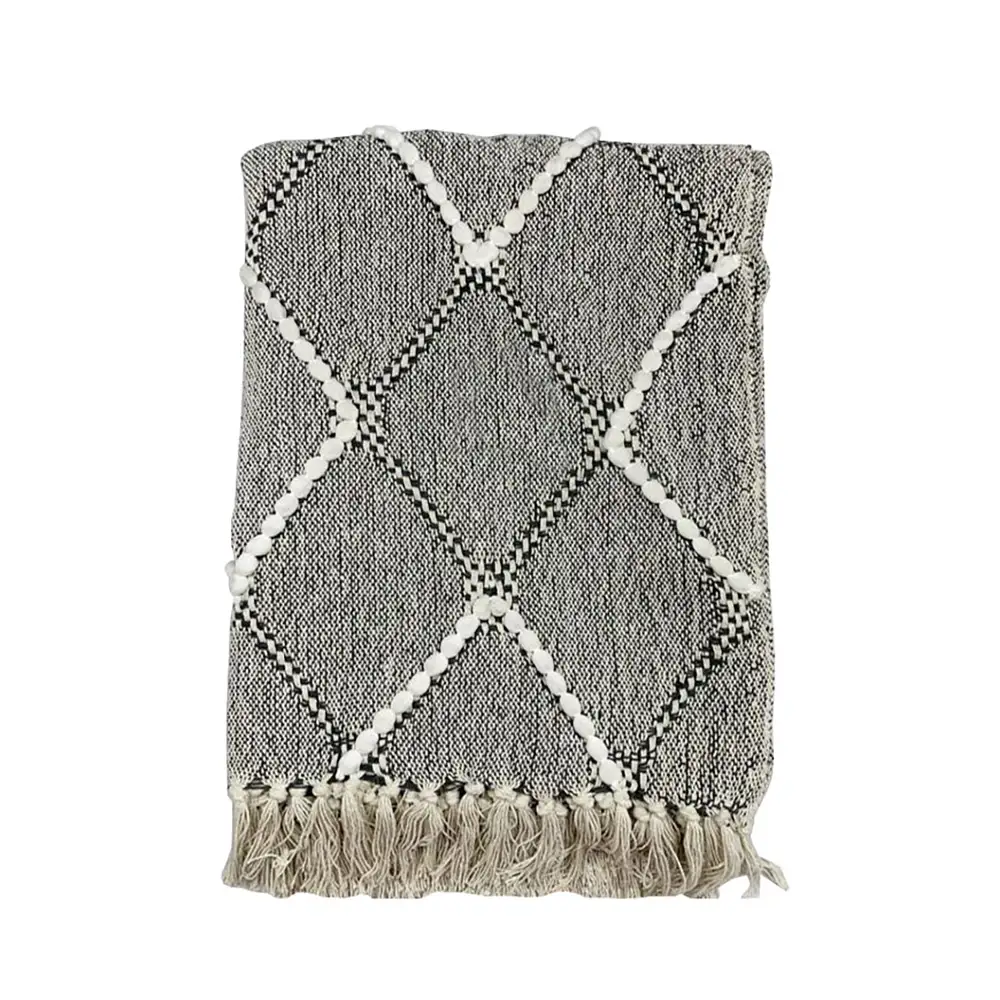 LIBERTA DEHO ΡΙΧΤΑΡΙ ΔΙΑΚΟΣΜΗΤΙΚΟ 130x170cm ΒΑΜΒΑΚΙ ΛΕΥΚΟ ΜΑΥΡΟ POLYESTER