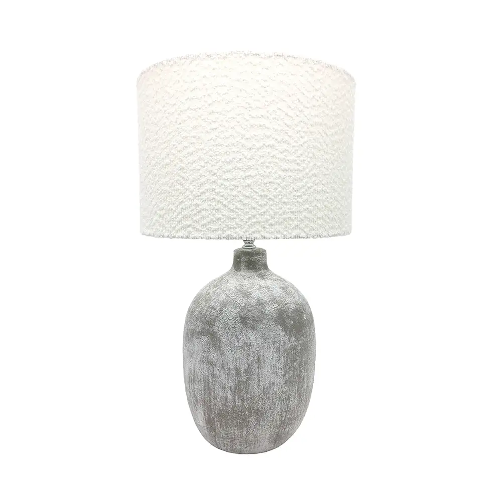 LIBERTA CIMENT ΦΩΤΙΣΤΙΚΟ ΕΠΙΤΡΑΠΕΖΙΟ 20x20x53cm ΚΕΡΑΜΙΚΟ ΓΚΡΙ ΛΕΥΚΟ ΥΦΑΣΜΑ ΛΕΥΚΟ