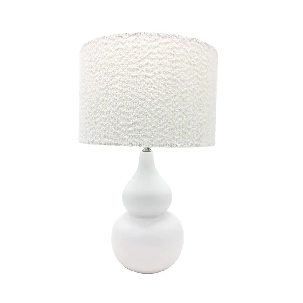 LIBERTA CLOQUE ΦΩΤΙΣΤΙΚΟ ΕΠΙΤΡΑΠΕΖΙΟ 15x15x45cm ΚΕΡΑΜΙΚΟ ΛΕΥΚΟ ΥΦΑΣΜΑ ΛΕΥΚΟ