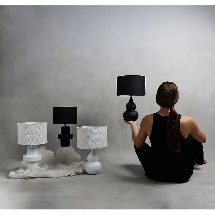 LIBERTA CLOQUE ΦΩΤΙΣΤΙΚΟ ΕΠΙΤΡΑΠΕΖΙΟ 15x15x45cm ΚΕΡΑΜΙΚΟ ΜΑΥΡΟ ΥΦΑΣΜΑ ΜΑΥΡΟ