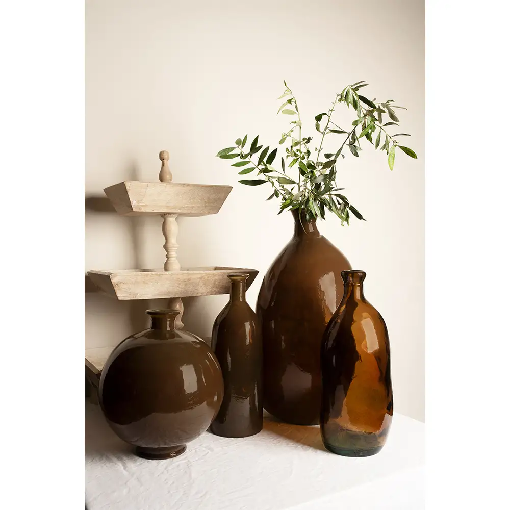 LIBERTA CRUSHED CARAMEL ΜΠΟΥΚΑΛΑ 25x25x50cm ΑΝΑΚΥΚΛΩΜΕΝΟ ΓΥΑΛΙ CARAMEL