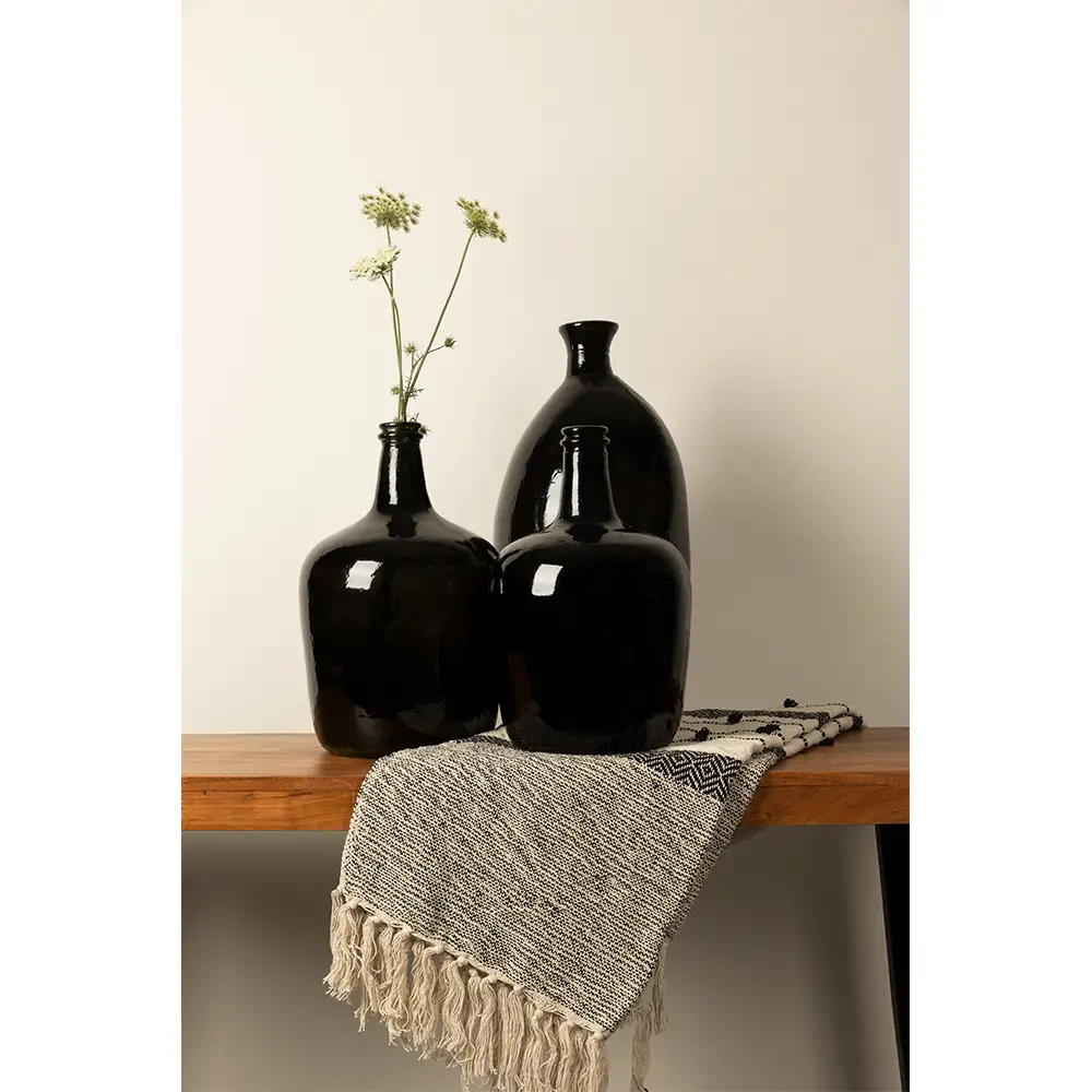 LIBERTA STARLESS SKY ΜΠΟΥΚΑΛΑ 25x25x40cm ΑΝΑΚΥΚΛΩΜΕΝΟ ΓΥΑΛΙ ΜΑΥΡΟ