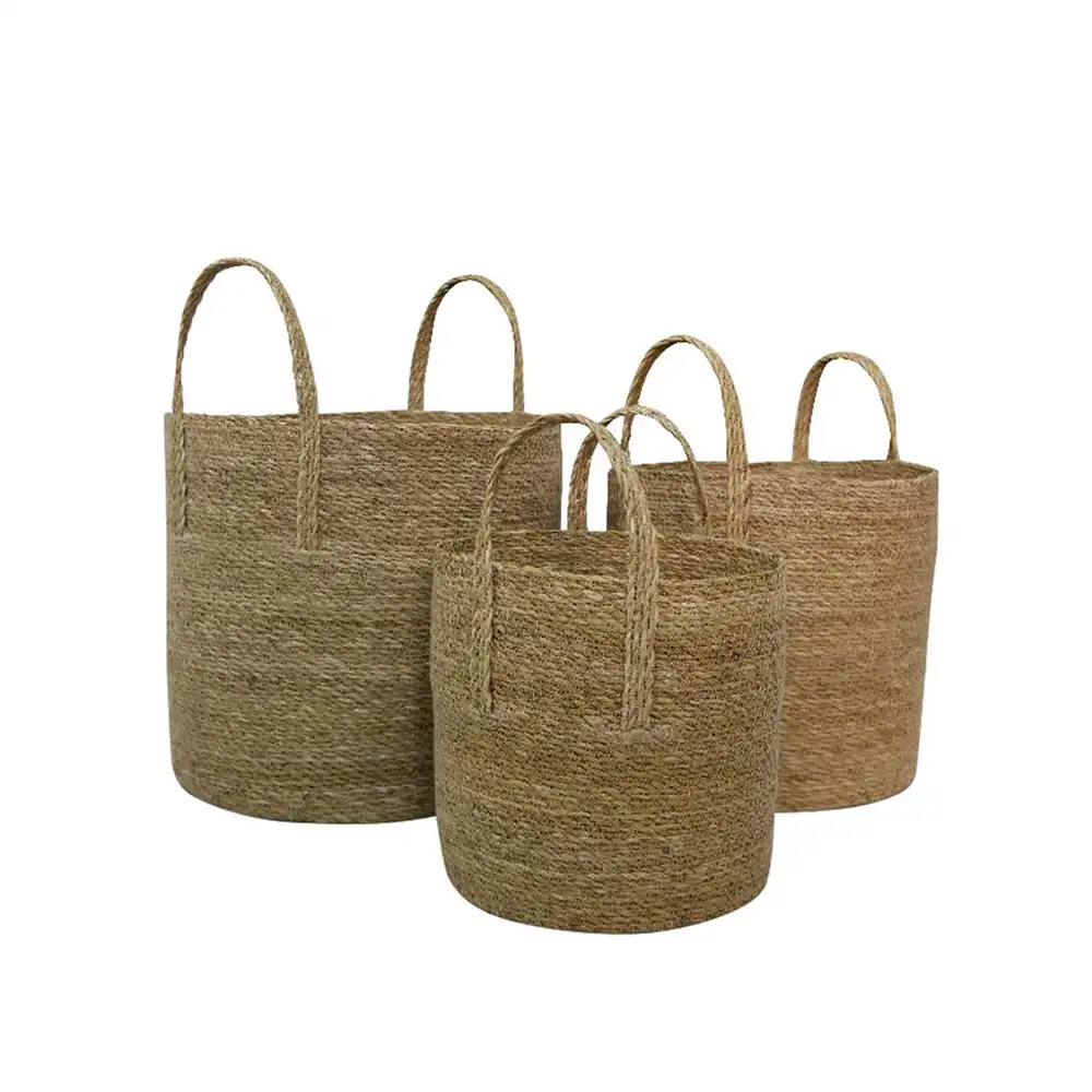LIBERTA DEL MAR ΚΑΛΑΘΙ ΧΕΡΟΥΛΙ SET 3ΤΜΧ 35x35x35cm SEAGRASS ΦΥΣΙΚΟ
