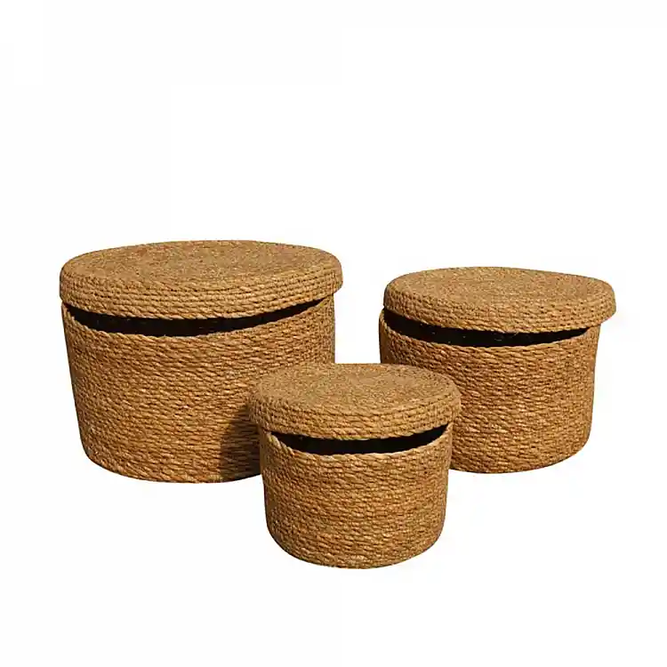 LIBERTA DEL MAR BOX ΚΟΥΤΙ ΑΠΟΘΗΚΕΥΣΗΣ SET 3ΤΜΧ 25x225x14cm SEAGRASS ΦΥΣΙΚΟ
