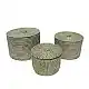 LIBERTA NILE BOX ΚΑΛΑΘΙ ΜΕ ΚΑΠΑΚΙ SET 3ΤΜΧ 35x35x25cm KANSGRASS ΦΥΣΙΚΟ ΛΕΥΚΟ PVC