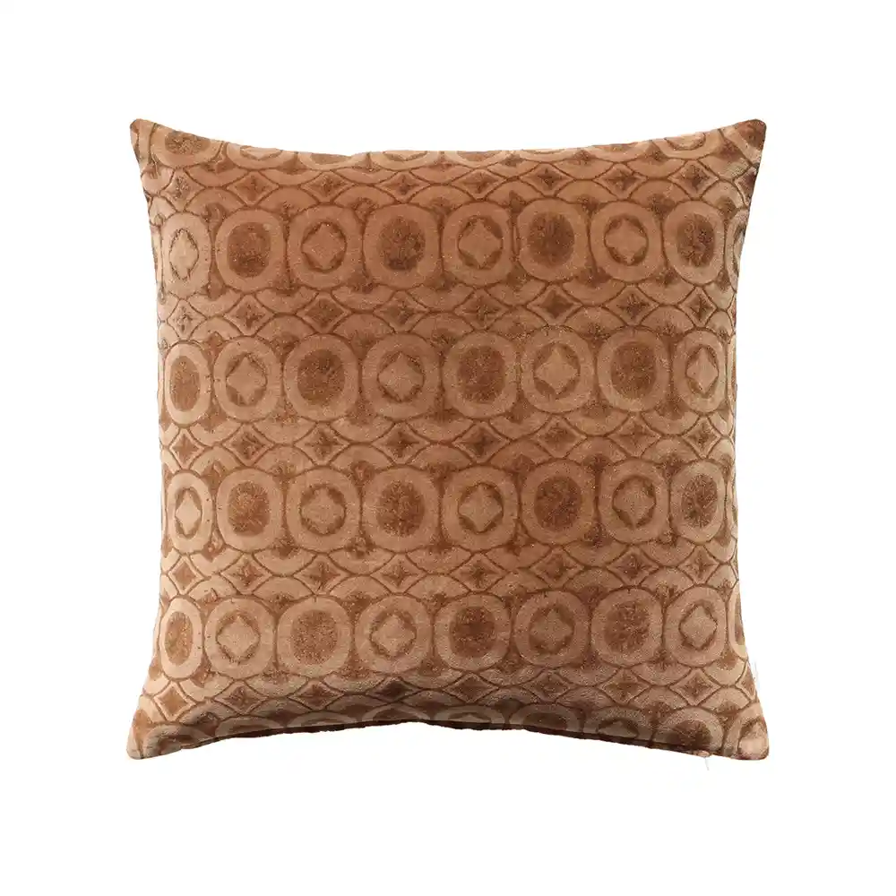 LIBERTA RUSSET B ΔΙΑΚΟΣΜΗΤΙΚΟ ΜΑΞΙΛΑΡΙ 50x50cm ΒΑΜΒΑΚΙ CARAMEL ΜΠΕΖ ΒΙΣΚΟΖΗ