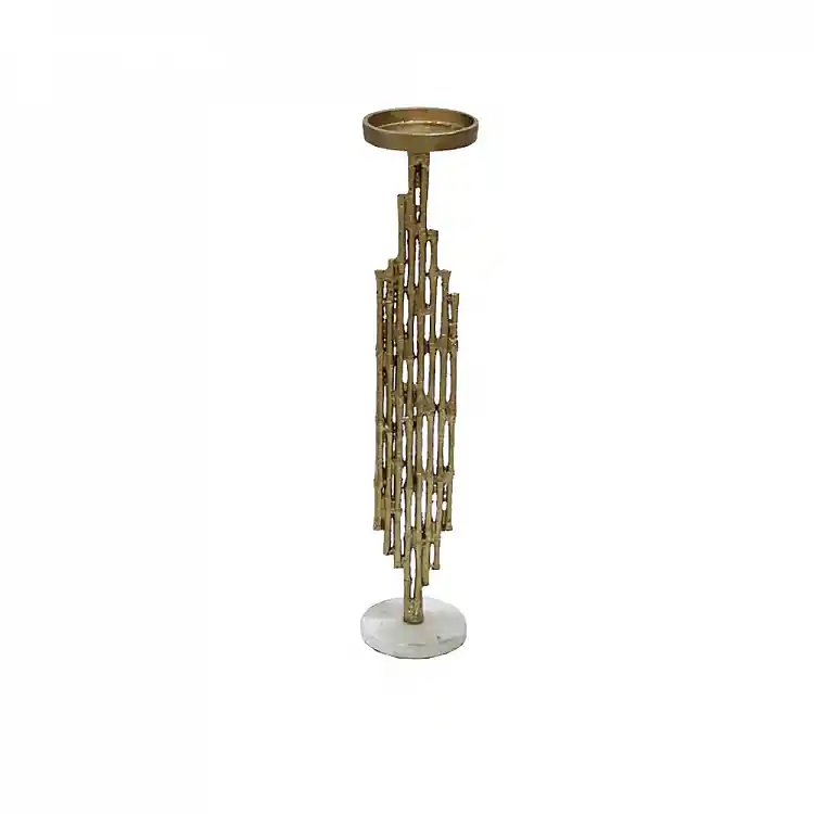 LIBERTA REED 49,5 ΚΗΡΟΠΗΓΙΟ 10x10x50cm ΑΛΟΥΜΙΝΙΟ ΧΡΥΣΟ ANTIQUE ΛΕΥΚΟ ΜΑΡΜΑΡΟ