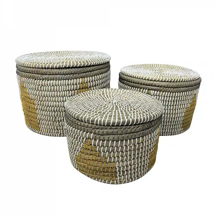 LIBERTA KAIA ΚΑΛΑΘΙ ΜΕ ΚΑΠΑΚΙ SET 3ΤΜΧ 35x35x25cm KANSGRASS ΠΟΛΥΧΡΩΜΟ PVC