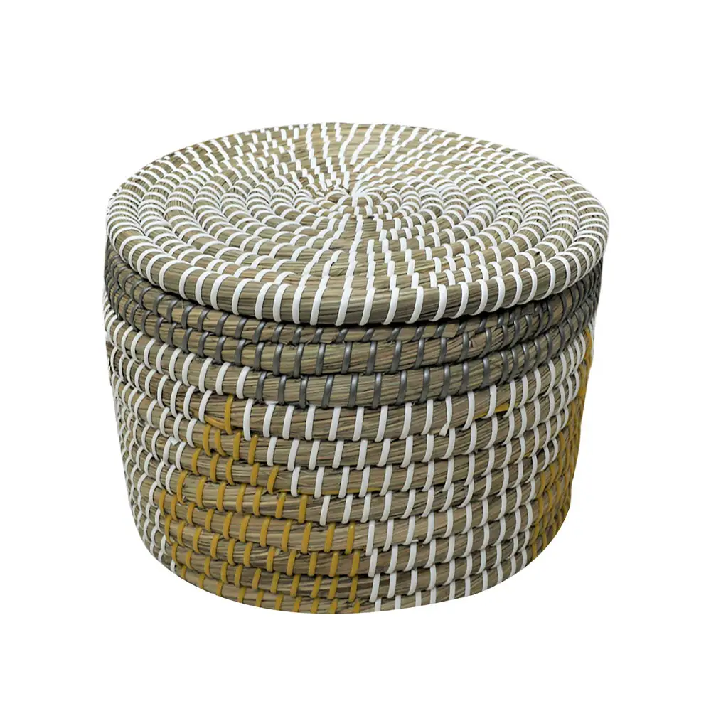 LIBERTA KAIA_L ΚΑΛΑΘΙ ΜΕ ΚΑΠΑΚΙ 35x35x25cm KANSGRASS ΠΟΛΥΧΡΩΜΟ PVC