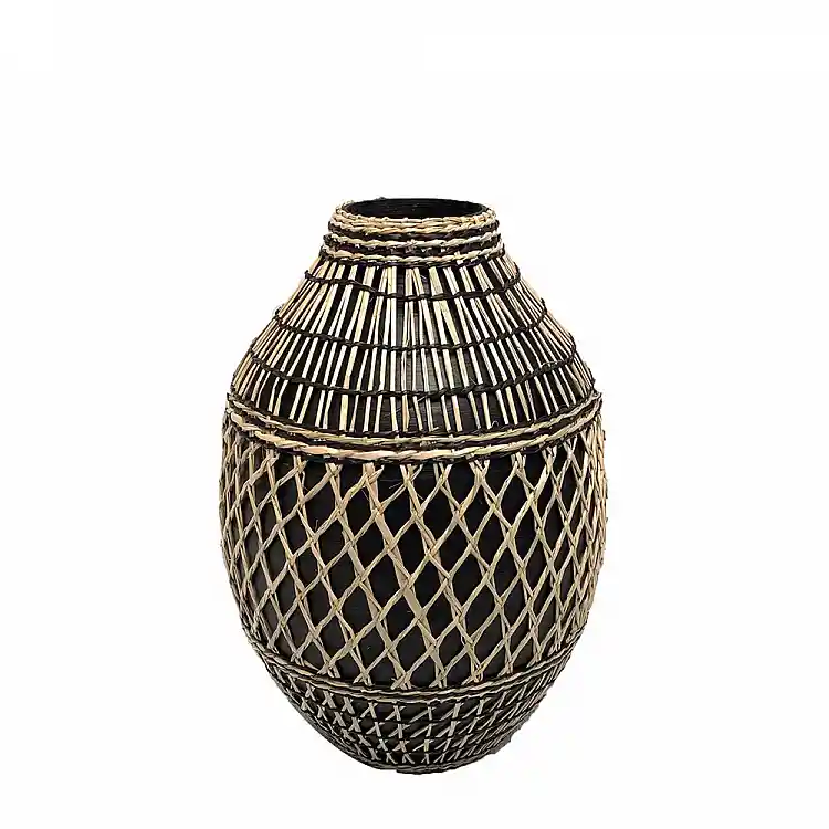 LIBERTA JABBAR ΒΑΖΟ 26x26x38cm BAMBOO ΜΑΥΡΟ ΦΥΣΙΚΟ