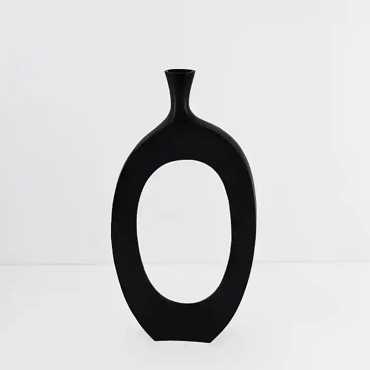 LIBERTA ABSTRACT ΒΑΖΟ 28x5x61cm ΑΛΟΥΜΙΝΙΟ ΜΑΥΡΟ