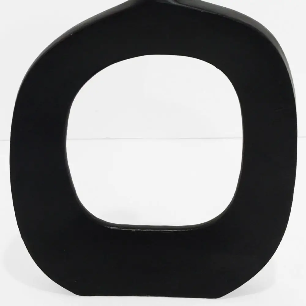 LIBERTA ABSTRACT OVAL ΒΑΖΟ 31x5x41cm ΑΛΟΥΜΙΝΙΟ ΜΑΥΡΟ