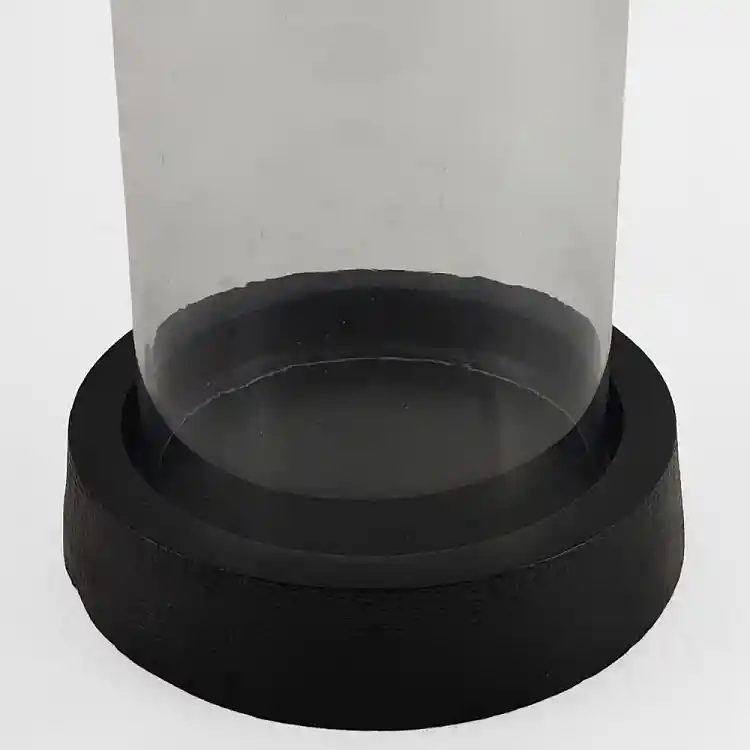 LIBERTA TITUL ΚΗΡΟΠΗΓΙΟ 14x14x18cm ΑΛΟΥΜΙΝΙΟ ΜΑΥΡΟ ΔΙΑΦΑΝΟ ΓΥΑΛΙ
