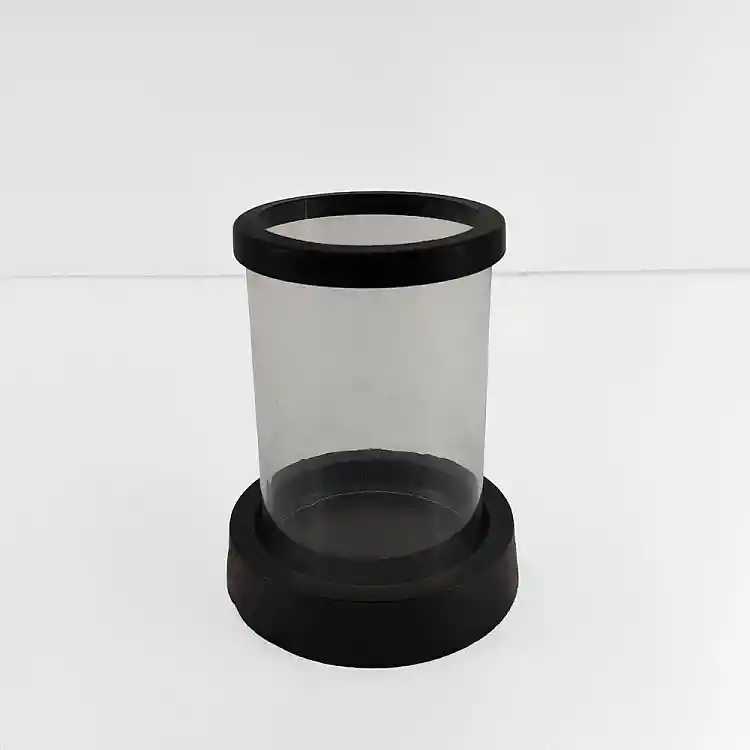 LIBERTA TITUL ΚΗΡΟΠΗΓΙΟ 14x14x18cm ΑΛΟΥΜΙΝΙΟ ΜΑΥΡΟ ΔΙΑΦΑΝΟ ΓΥΑΛΙ