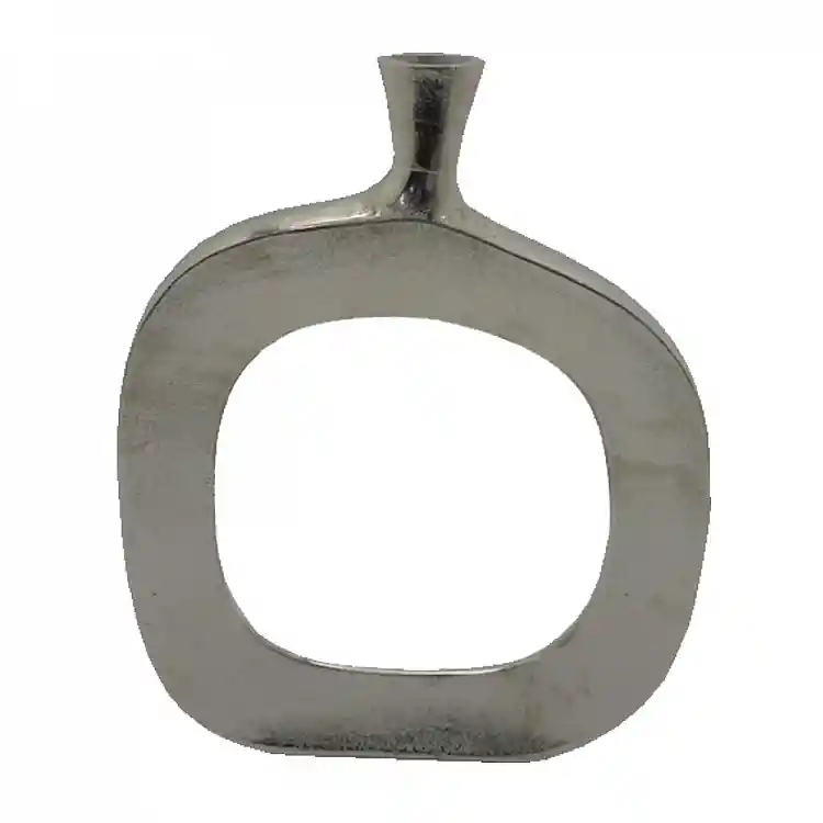 LIBERTA ABSTRACT OVAL ΒΑΖΟ 37x6x49cm ΑΛΟΥΜΙΝΙΟ SILVER NICKEL