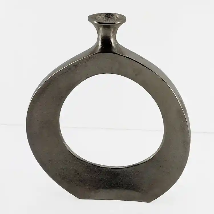 LIBERTA ABSTRACT CIRCLE ΒΑΖΟ 37x5x45cm ΑΛΟΥΜΙΝΙΟ SILVER NICKEL