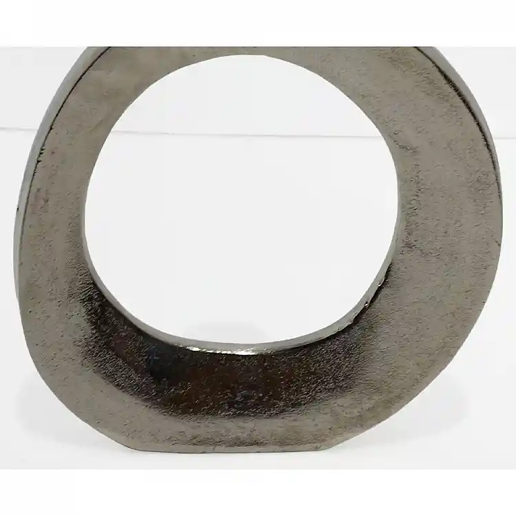 LIBERTA ABSTRACT CIRCLE ΒΑΖΟ 26x4x31cm ΑΛΟΥΜΙΝΙΟ SILVER NICKEL