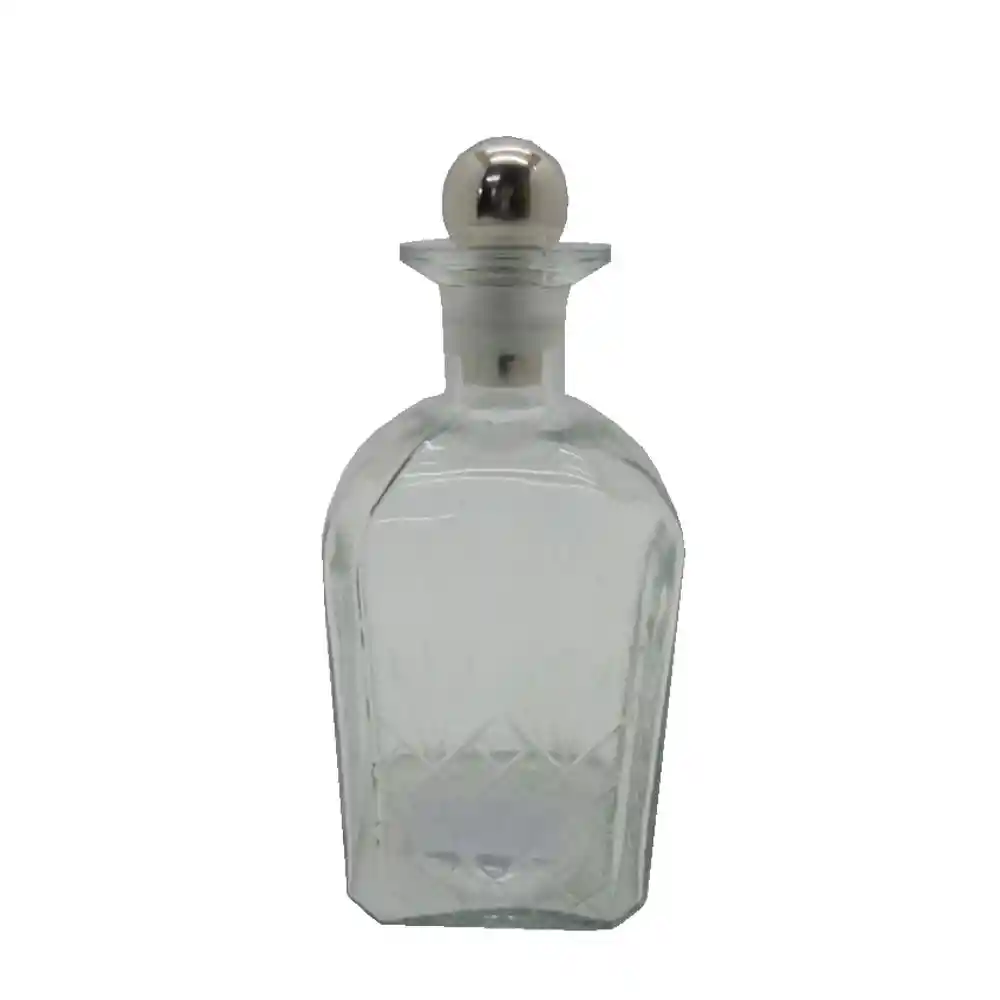 LIBERTA SHIRAN ΜΠΟΥΚΑΛΑ 10x10x26cm ΓΥΑΛΙ ΔΙΑΦΑΝΟ SILVER ΑΛΟΥΜΙΝΙΟ