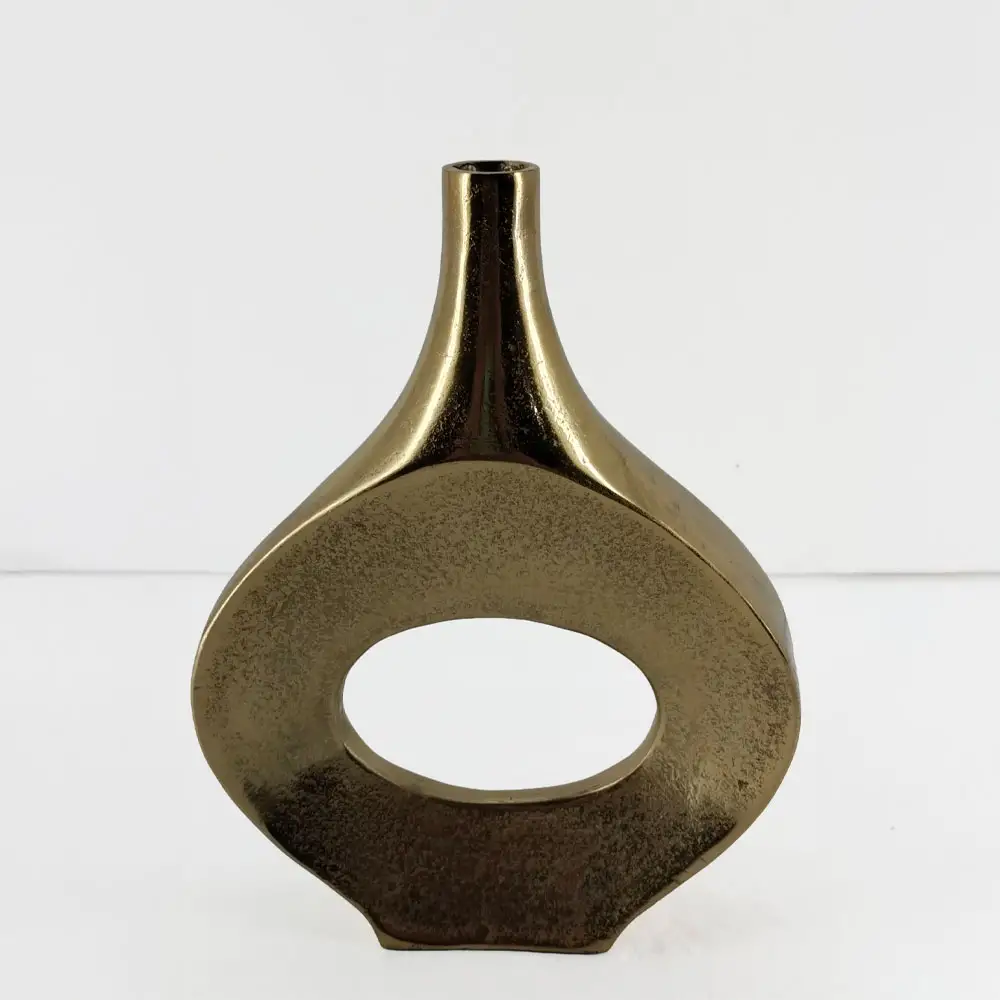 LIBERTA ADEL OVAL ΒΑΖΟ 22x5x28cm ΑΛΟΥΜΙΝΙΟ ΧΡΥΣΟ