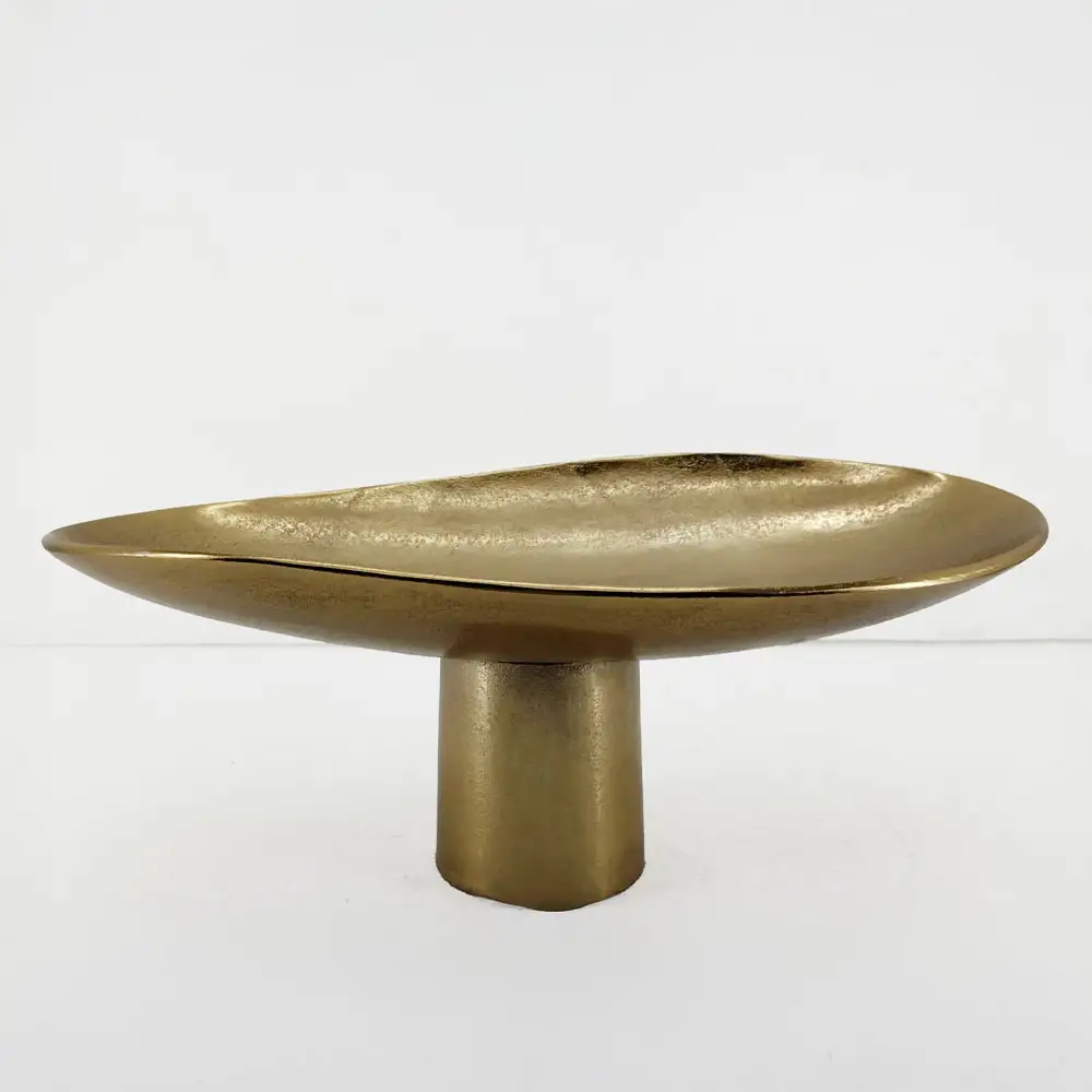 LIBERTA DUNE ΠΛΑΤΩ ΜΕ ΠΟΔΙ 46x26x18cm ΑΛΟΥΜΙΝΙΟ ΧΡΥΣΟ