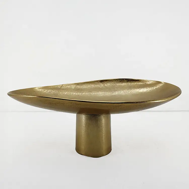 LIBERTA DUNE ΠΛΑΤΩ ΜΕ ΠΟΔΙ 46x26x18cm ΑΛΟΥΜΙΝΙΟ ΧΡΥΣΟ