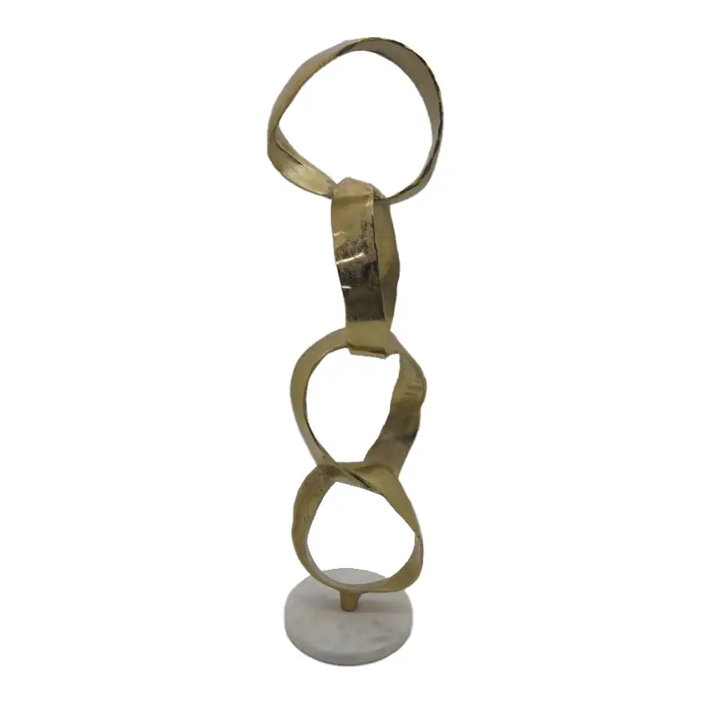 LIBERTA DOPIO ΔΙΑΚΟΣΜΗΤΙΚΟ TOTEM 18x15x64cm ΑΛΟΥΜΙΝΙΟ ΧΡΥΣΟ ΛΕΥΚΟ ΠΕΤΡΑ