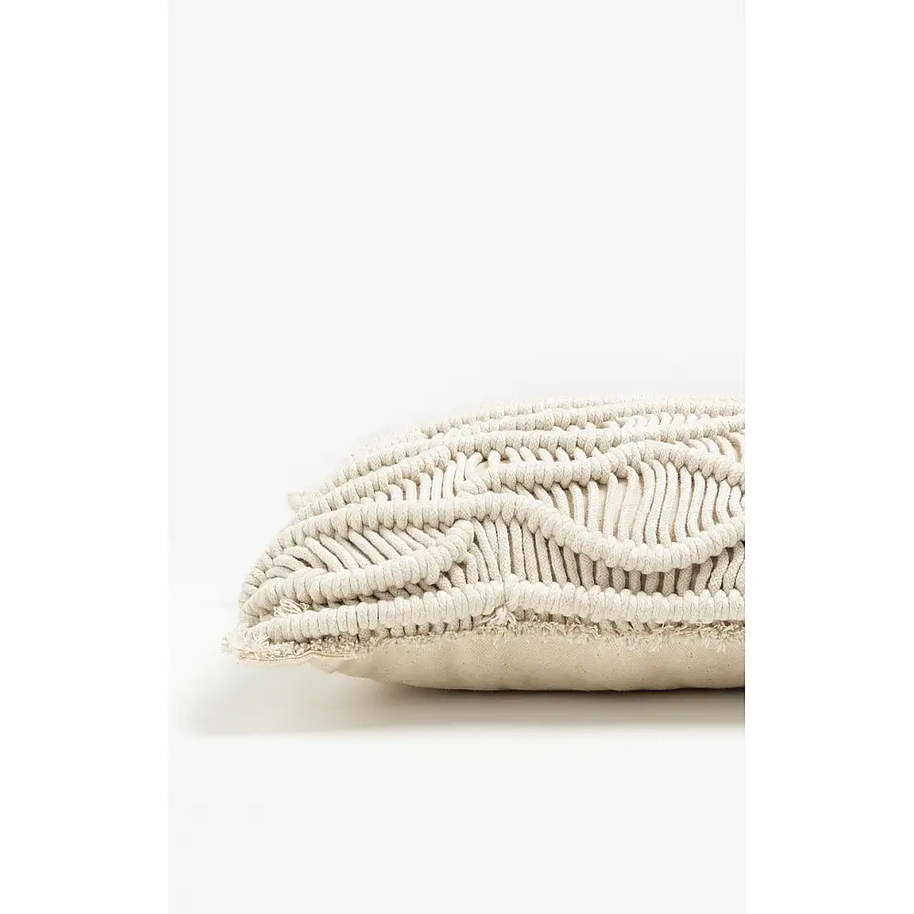 LIBERTA KRISHA ΔΙΑΚΟΣΜΗΤΙΚΟ ΜΑΞΙΛΑΡΙ MACRAME 30x50cm ΒΑΜΒΑΚΙ IVORY POLYESTER