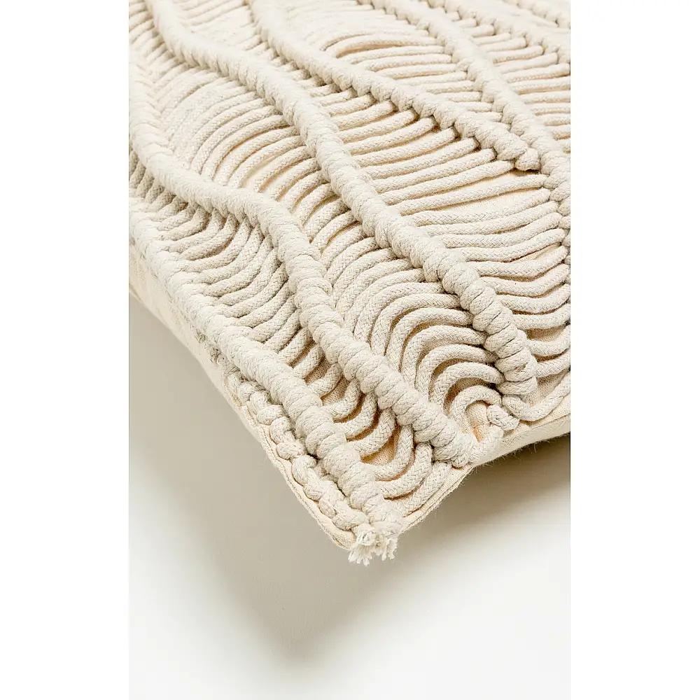 LIBERTA KRISHA ΔΙΑΚΟΣΜΗΤΙΚΟ ΜΑΞΙΛΑΡΙ MACRAME 30x50cm ΒΑΜΒΑΚΙ IVORY POLYESTER