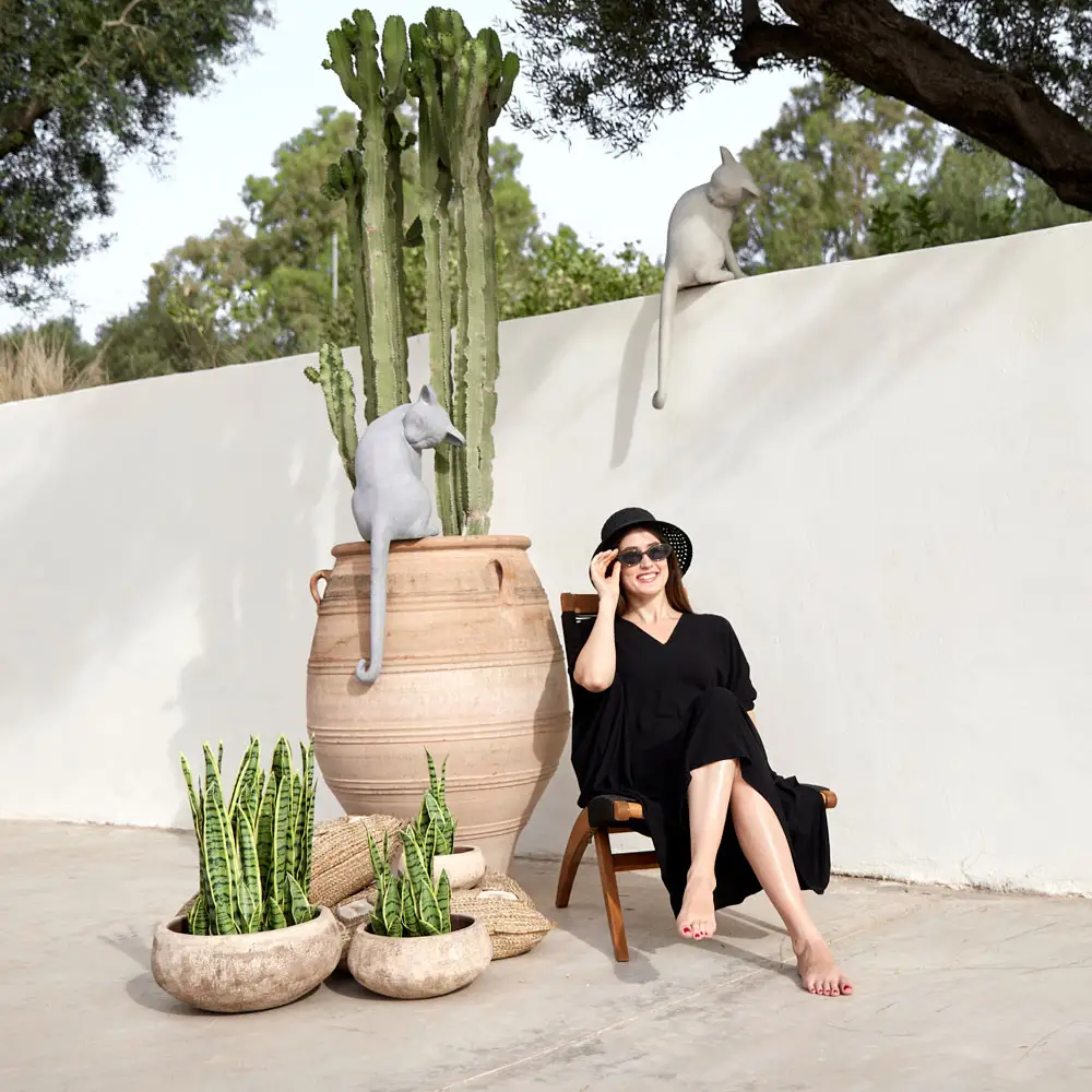 LIBERTA PORTER ΚΑΣΠΩ SET 3ΤΜΧ 40x40x19cm TERRACOTTA ΜΠΕΖ