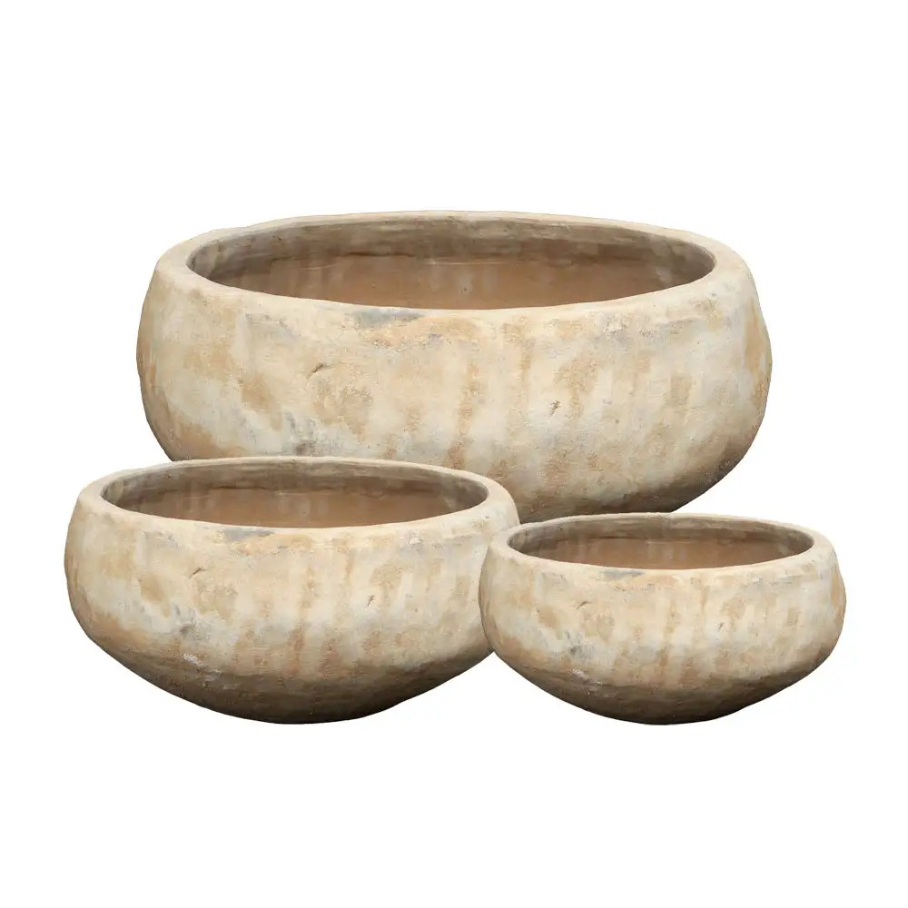 LIBERTA PORTER ΚΑΣΠΩ SET 3ΤΜΧ 40x40x19cm TERRACOTTA ΜΠΕΖ