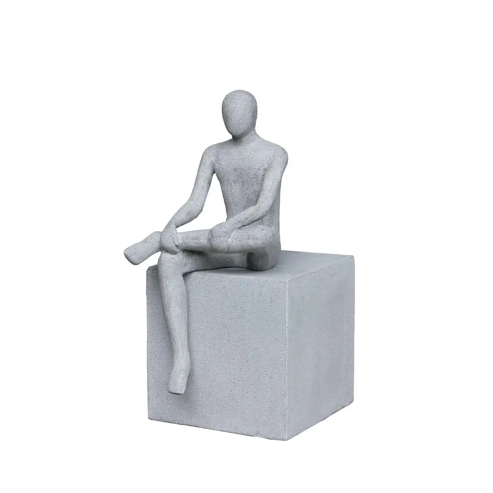 LIBERTA RELAXING MAN ΔΙΑΚΟΣΜΗΤΙΚΗ ΦΙΓΟΥΡΑ 26x26x52cm ΤΕΧΝΗΤΗ ΠΕΤΡΑ ΓΚΡΙ