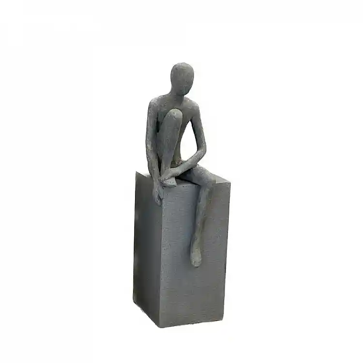 LIBERTA SITTING MAN ΔΙΑΚΟΣΜΗΤΙΚΗ ΦΙΓΟΥΡΑ 20x15x54cm ΤΕΧΝΗΤΗ ΠΕΤΡΑ ΓΚΡΙ
