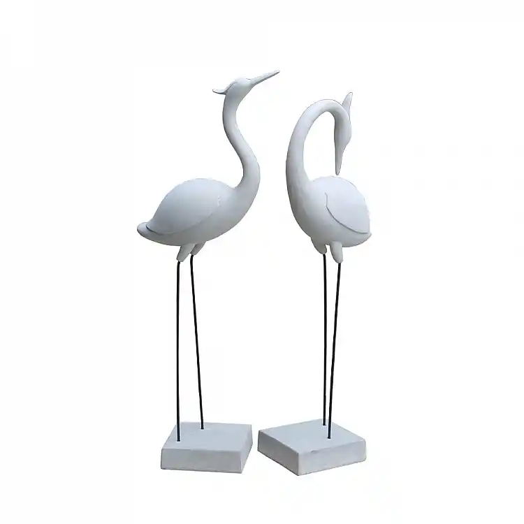 LIBERTA FLAMINGO COUPLE ΔΙΑΚΟΣΜΗΤΙΚΟ ΦΛΑΜΙΝΓΚΟ ΣΕΤ 2ΤΜΧ 41x26x116cm ΤΕΧΝΗΤΗ ΠΕΤΡΑ ΜΠΕΖ