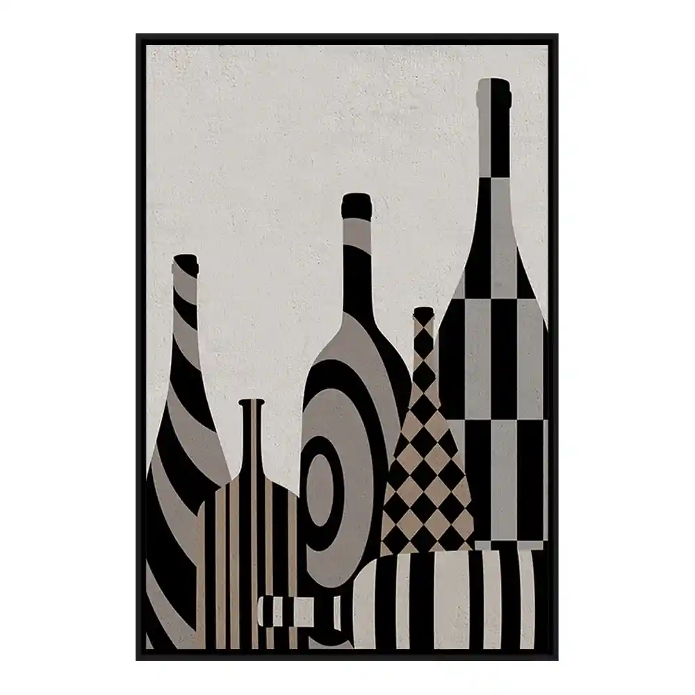 LIBERTA ART BOTTLES ΠΙΝΑΚΑΣ ΔΙΑΚΟΣΜΗΣΗΣ 83x123x4cm ΚΑΜΒΑΣ ΠΟΛΥΧΡΩΜΟ ΞΥΛΟ ΜΑΥΡΟ